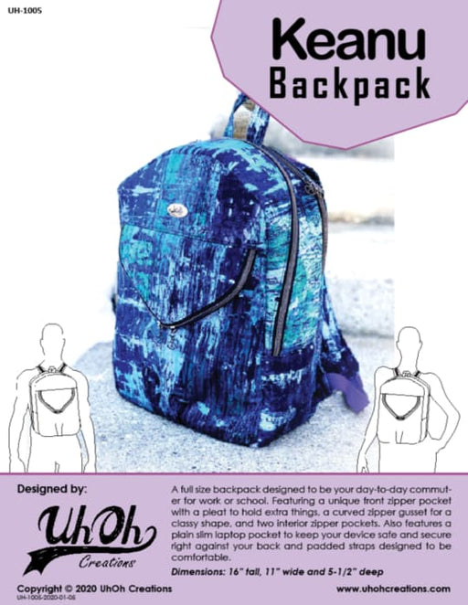 Bag Patterns - Quilting Supplies online, Canadian Company Keanu Backpack Pattern