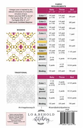 Vintage Lace Quilt Pattern - Lo and Behold Stitchery