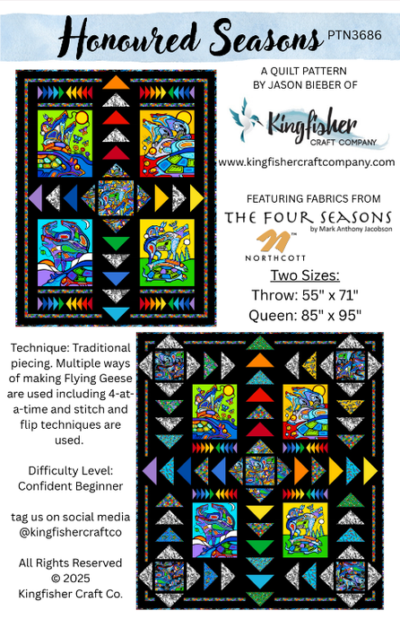 Honoured Seasons Quilt Pattern in The Four Seasons - Jason Bieber - Kingfisher Craft Company