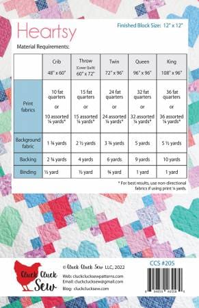 Quilt Patterns - Quilting Supplies online, Canadian Company Heartsy Pattern