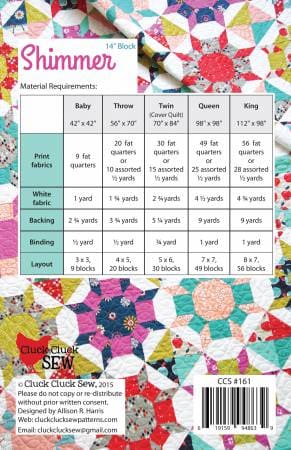 Quilt Patterns - Quilting Supplies online, Canadian Company Shimmer Pattern