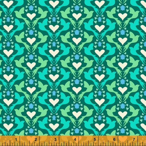 Prints - Quilting Supplies online, Canadian Company Dove Love in Teal - Eden