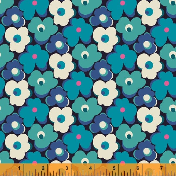 Prints - Quilting Supplies online, Canadian Company Flower Bump in blue - Eden