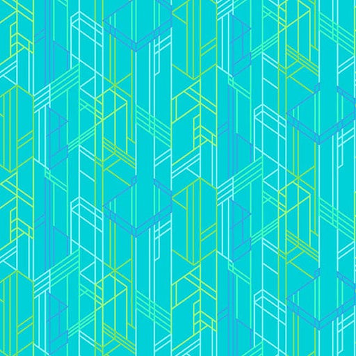 Prints - Quilting Supplies online, Canadian Company Meander in Teal - Deco Glo -