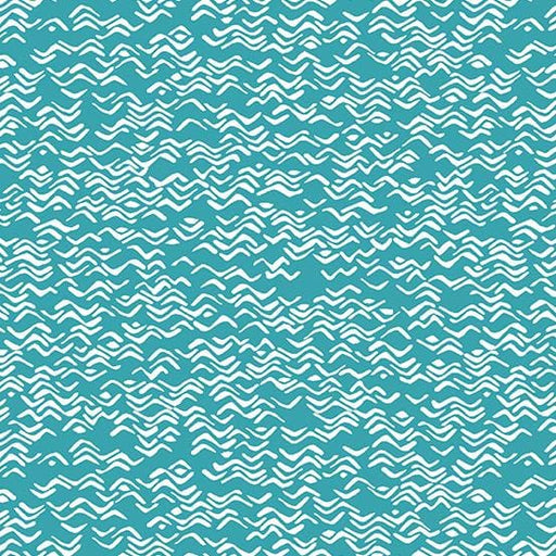 Prints - Quilting Supplies online, Canadian Company Waves in Teal - By The Sea