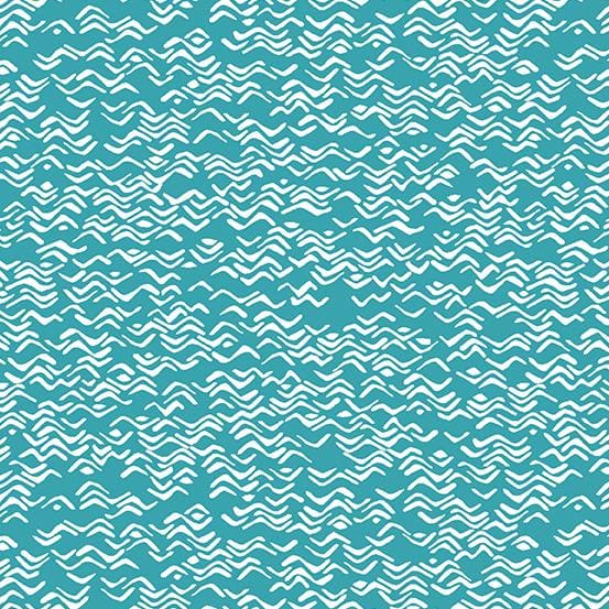 Prints - Quilting Supplies online, Canadian Company Waves in Teal - By The Sea -