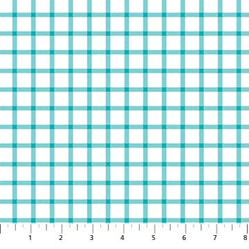 Woven - Quilting Supplies online, Canadian Company White/Turquoise Plaid